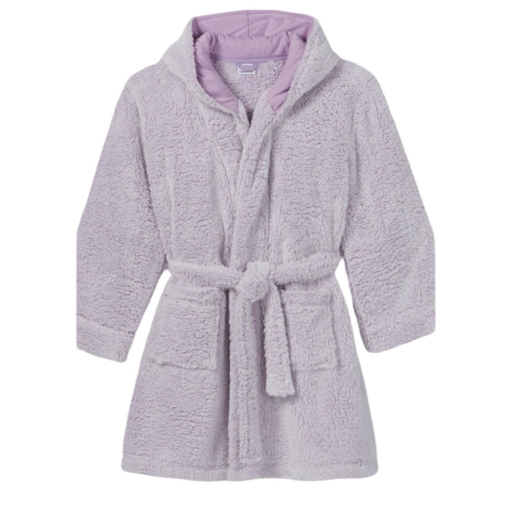Art Class Girls Purple Hooded Self Tie Robe
